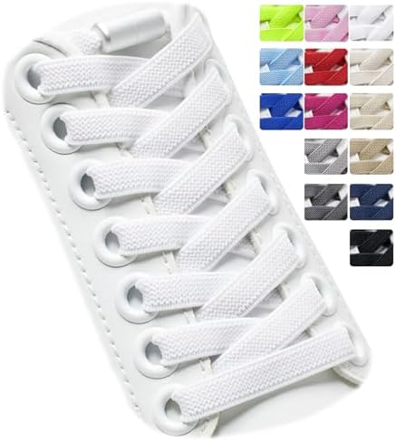 Puzeam 2 Paare elastische Schnürsenkel für Turnschuhe | 120 cm elastische Schnürsenkel für Erwachsene und Kinder, 8 mm breit, 21 Farben für Sneaker und Freizeitschuhe