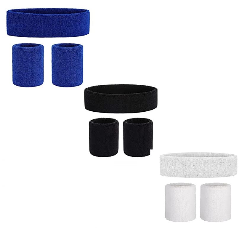 CARE N TOUCH Gym Wristband & Headband Combo ( Set of 3 Colour ) for Men and Women - Sports Wristband & Headband for Workout & Running, Breathable, (Blue , Black , White & ) (B0BSVHNNQ6) Amazon Price History, Amazon Price Tracker
