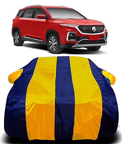 Image of Waterproof Car Cover with Ultra Surface Body Protection (Yellow Stripes) (MG Hector)