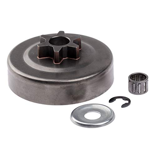 Hicello Clutch Drum Sprocket kit 3/8" 6T Washer E-Clip Compatible with STIHL MS170 MS180 017 018 025 251 Chainsaw Replacement Parts with Clutch Drum and Needle Bearing Chainsaw Accessories