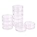 PandaHall Elite 2 Sets 5 Layer Cylinder Stackable Bead Containers Plastic Round Clear Storage Organizer Box with Screw Lid for Make Up, Eye Shadow, Nails, Powder, Gems, Beads, Jewelry, Small Items