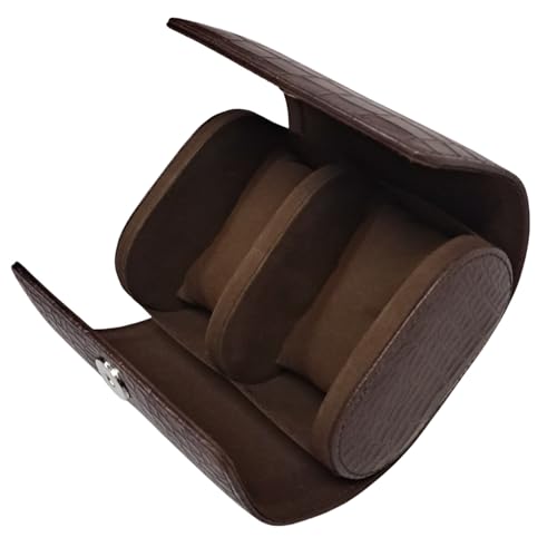 Image of THE CASE Luxury 2 Slot Watch Roll Case for Men & Women - Faux Leather Travel Watch Organizer with Soft Velvet Interior, Portable Watch Storage Box
