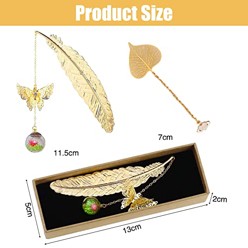 Segnalibro con Piume di Metallo, 2 Pcs Segna Libro...