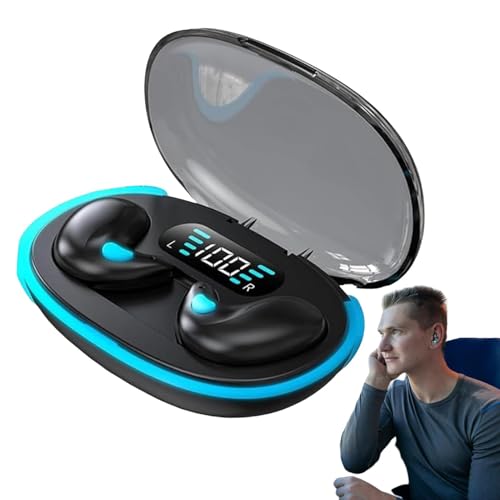 Hogvinnatil Écouteurs sans fil pour sport, écouteurs de sommeil avec conduction osseuse - Casque de sport sans fil, audio transparent portable invisible pour les collègues des amis de la famille