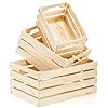 Youeon Set of 3 Rustic Wooden Nesting Crates with Handles, Decorative Wooden Crates, Crate Box Wooden Storage Box for Kitchen, Office, Bedroom, Closet, Rustic Country Decor