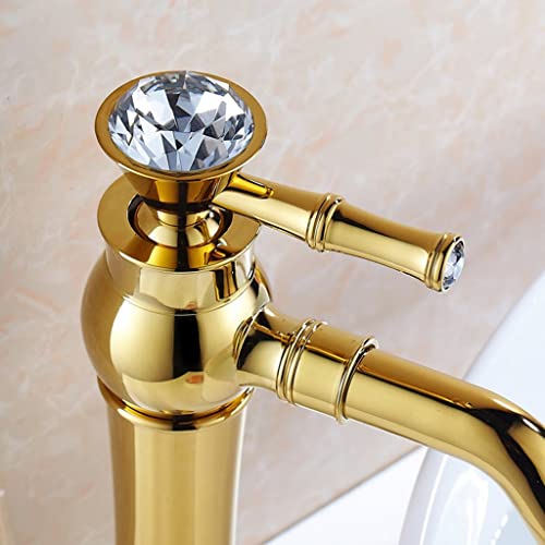 Mitigeur de lavabo en laiton durable sans fuite doré