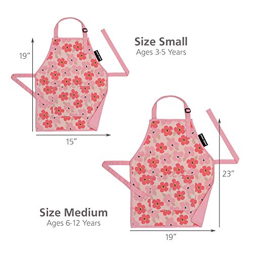 Urban Infant Little Helper Kids Apron - Children's Cooking Art Gardening - Toddler Boys And Girls - Poppies #TOP2
