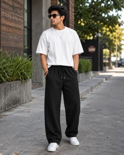 Generic Vintage Point 260 GSM Terry Relaxed Fit Sweatpants Black - Image 4