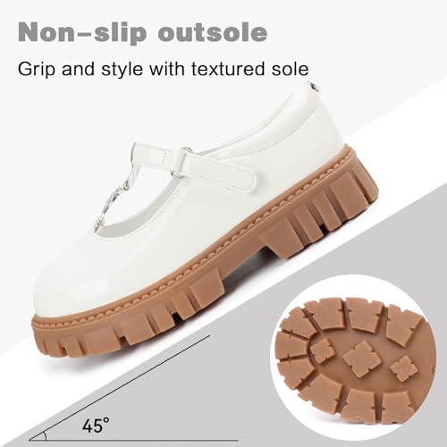 Dress Shoes for Girls, Toddler Mary Jane Shoes with T-Strap Buckle, Comfortable Flats for Party, School,Wedding4