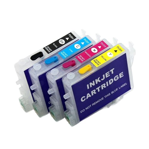 Cartouche d'encre de recharge T0551-T0554 à puce permanente réinitialisable pour impression continue