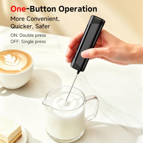 Rechargeable Milk Frother Handheld, Rich Foam in Seconds, Removable Dishwasher, Dual Coil Whisk Head Electric Coffee Frother, Electric Drink Mixer for Latte, Cappuccino, Hot Chocolate - image 4