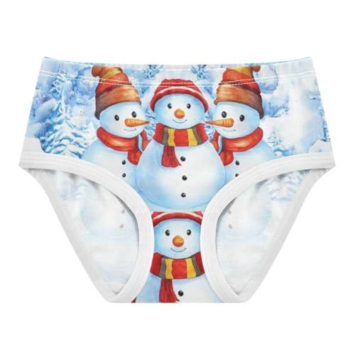 Cotton Toddler Underwear Custom Family Snowmen Winter Panties Little Girl Personalized Undies Kids Briefs 2t