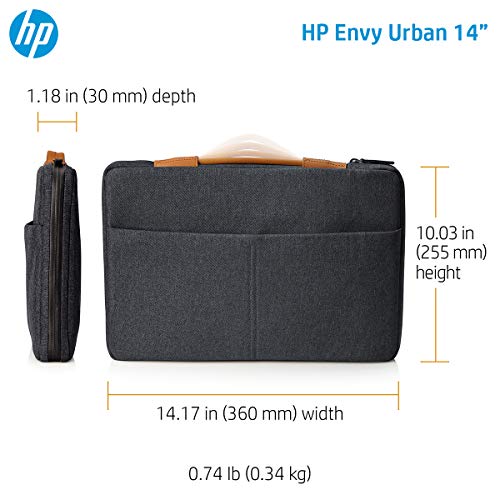 HP Envy Urban 14 Inch Sleeve with RFID Blocking Pocket for Notebooks