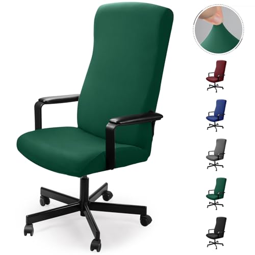 Eozakavod Funda de Silla de Oficina Modernas Estilo Simplista Cubiertas de la Silla de la computadora de Oficina Cubierta de la Silla Oficina removible (no Incluye Sillas)(Verde,L)-N