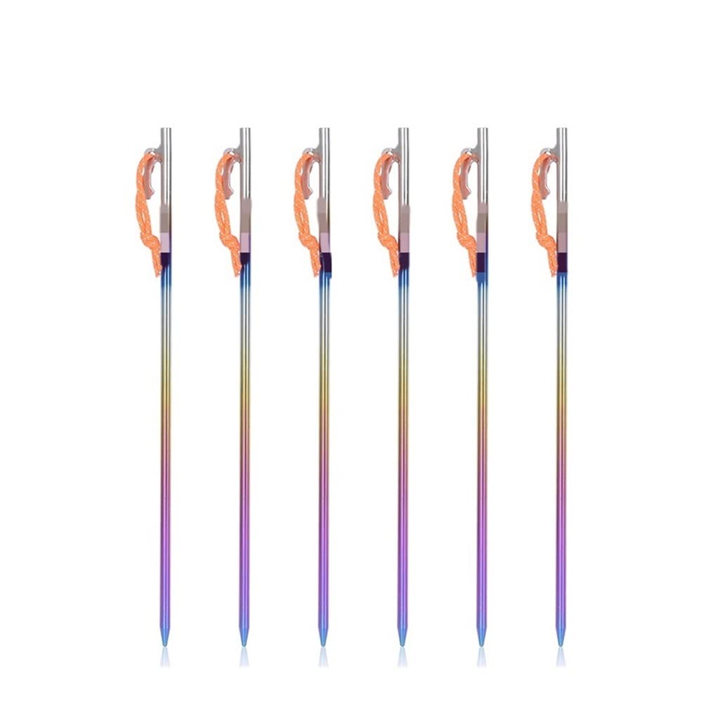 Outdoor Camping Multicolor Titan Zeltheringe Pflöcke Nägel for Hartboden Hochfest 20 24 30 35 40 cm Outdoor Reisezelt Zubehör Campingausrüstung (Color : 40cm-6pcs)