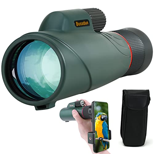 Telescopio Monocular con Teléfono Inteligente, alta Definición 10-20X50mm de alta Potencia Zoom Monocular Impermeable BAK4 Prisma para Observación de aves Caza Camping Viajes Paisaje de vida Silvestre Cover