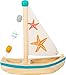 Small Foot 11658 Wooden Starfish Sailboat, Swimming Toy Water, for Children Aged 24+ Months Juguetes