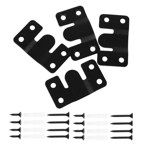 Image of 1 Set Stainless Steel Picture Hanging Hardware Interlocking Flush Mount Bracket with Heavy Duty Hooks for Secure Wall Connection for Furniture and Photo Frames Includes Screws and