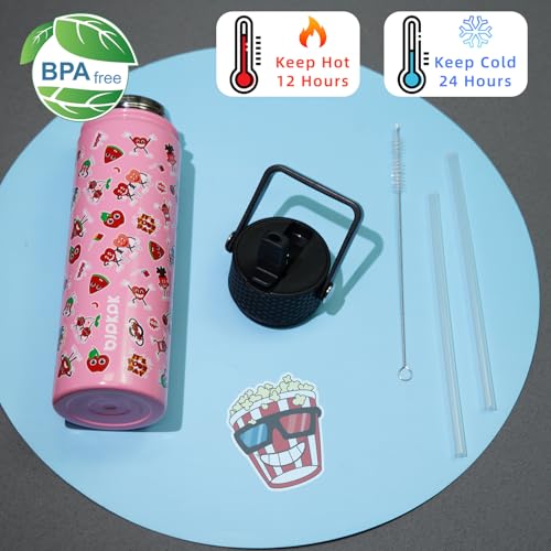 Image of BJPKPK Insulated Water Bottle, 22oz Stainless Steel with Straw Lid