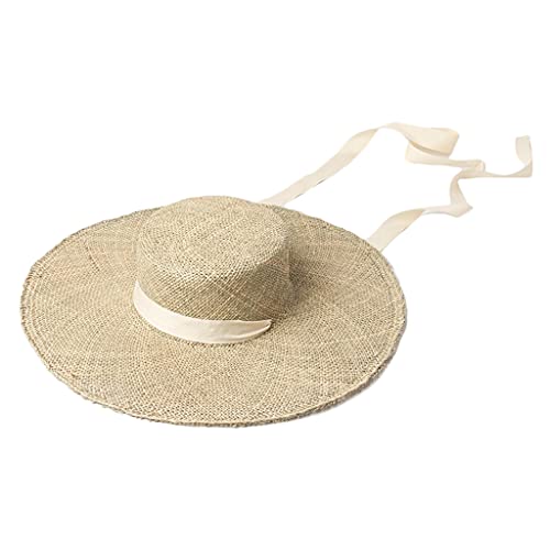 Chapeau de paille pliable anti-UV avec ruban souple pour une protection solaire optimale à la mer