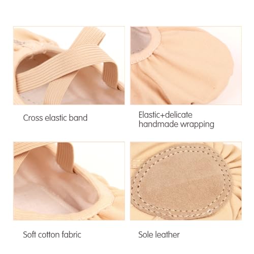 TXJ Sports Ballet Shoes for Women Girls, Women's Ballet Slipper Canvas Dance Shoes Split Sole Yoga Dance Flats4