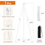 1PCS White Easel Stand for Wedding Sign Stand, 66 Inches Lightweight Adjustable Art Poster Board Stand for Display Wedding Welcome Sign, Metal Easel Stand for Painting with Portable Bag - Image 2