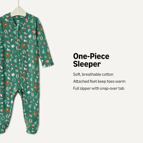 Image of Amazon Essentials x Sofia Grainge Unisex Babies' Cotton Footed Sleep and Play One-piece Bodysuit, Pack of 2