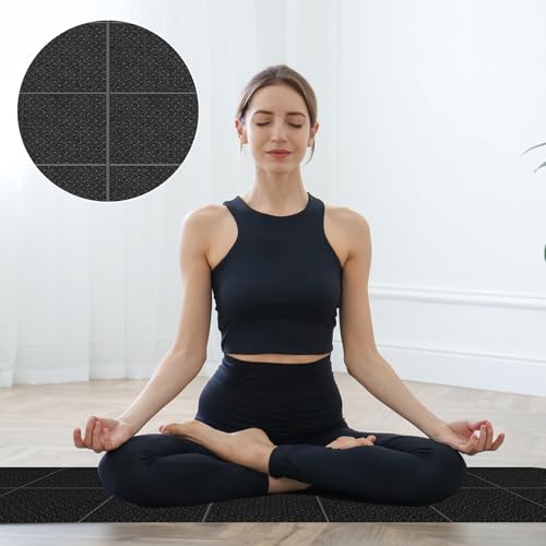 Esterilla de yoga plegable, antideslizante y portátil, esterilla de gimnasia, antideslizante, ligera, TPE, esterilla de yoga de viaje para viajes, pilates, yoga, fitness, deportes, 183 x 61 x 0,4 cm - imagen 4