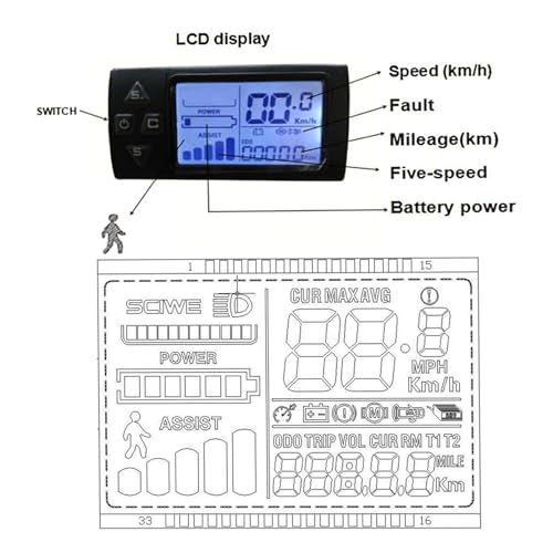 Fat-Bike Fatbike ombouwset, 26 inch, borstelloze achterwielmotor, kit met lcd-display, 48 V, 1500 W - Afbeelding 4
