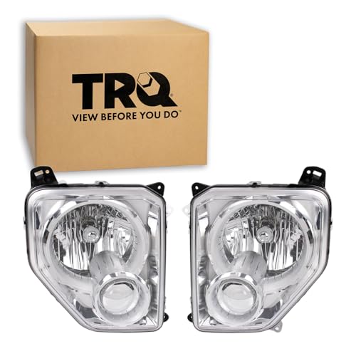 Image of TRQ Headlight Assembly Set CH2502234 CH2503234 Compatible with 2008-2012 Jeep Liberty