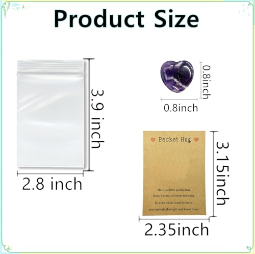 EYRBVX Pocket Hug Natural Crystal Heart Stone Set, 20 Pack Keepsake Cards with Healing Gemstones, Comfort Gift Token for Friends, Women, Colleagues — view 5