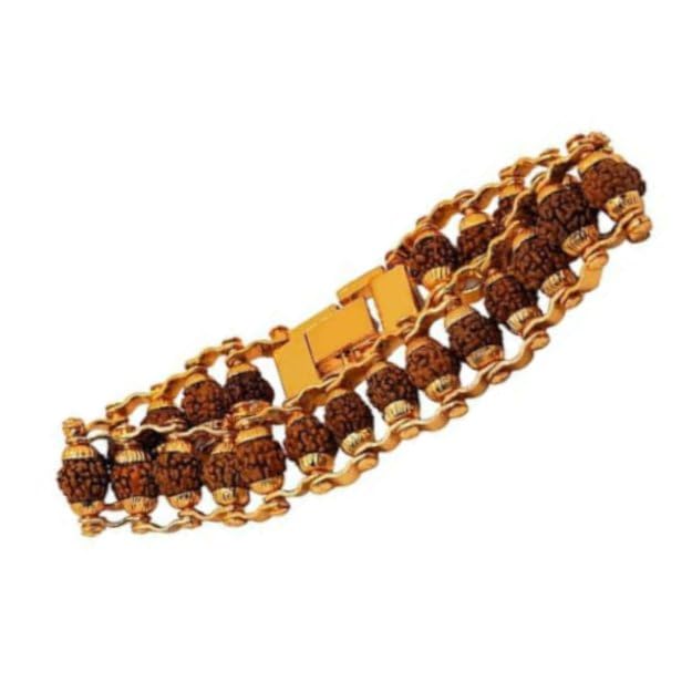 belachi Rudraksha Bracelet for Men Rudraksha Bracelet for Mens Boys Meditation Real Certified 5 Mukhi Rudraksha Beads Embedded in Original Gold Plated Metal (Regular) (B0CW5V2HXH) Amazon Price History, Amazon Price Tracker