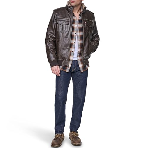Image of Levi's Men's Vintage Deer Faux Leather Aviator Bomber (Standard and Big & Tall)