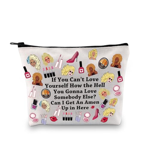 Drag Race Inspired Makeup Bag Drag Queen Gift Can I Get an Amen Canvas Cosmetic Bag for Fans (Get an Amen)