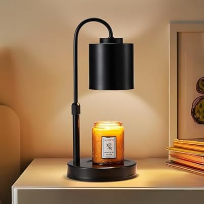 CASTLELIFE Candle Warmer Lamp with Timer & Dimmer, Height Adjustable Electric Wax Melt Warmer for Jar Candles, Gifts for Mom Home Decor, Black