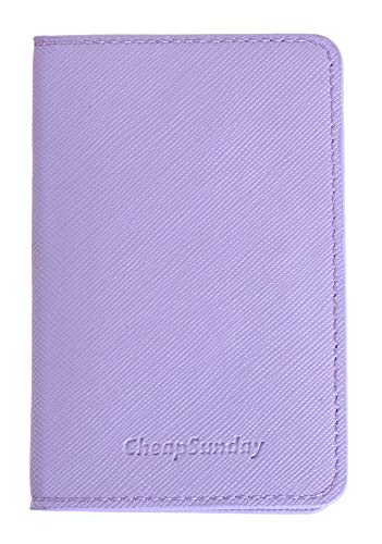 Cheap Sunday ID Card Holder for Back of Phone Leather Phone Wallet Stick On with Stand Flip Waterproof Leather Adhesive Wallet for Most Cellphones (Lavander)