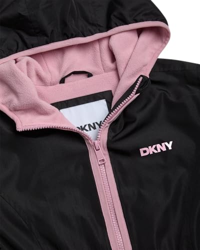 DKNY Girls' Jacket - Lightweight Polar Fleece Lined Anorak Jacket - Weather Resistant Coat for Girls (4-16)3