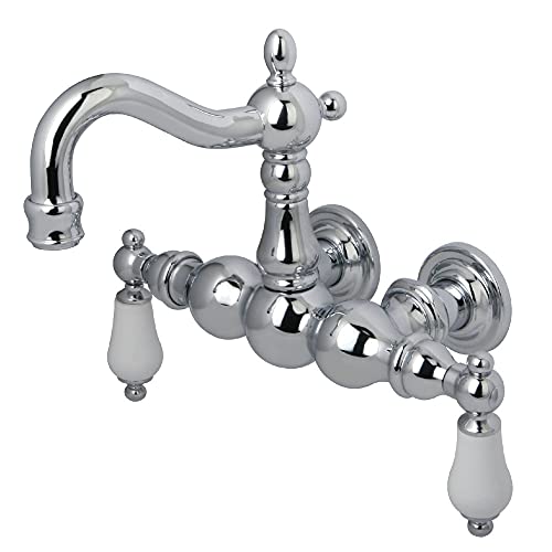 Kingston Brass CC1006T1 Vintage Clawfoot Tub Faucet, 3-3/8-Inch Center, Polished Chrome