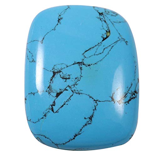 Cabochon octogonal turquoise 94,1 carats au bleu azur intense Qz59