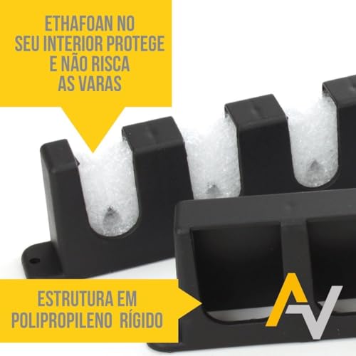 Suporte Organizador de Parede Stick Rack Para 6 Varas de Pescar Cardume Adventure