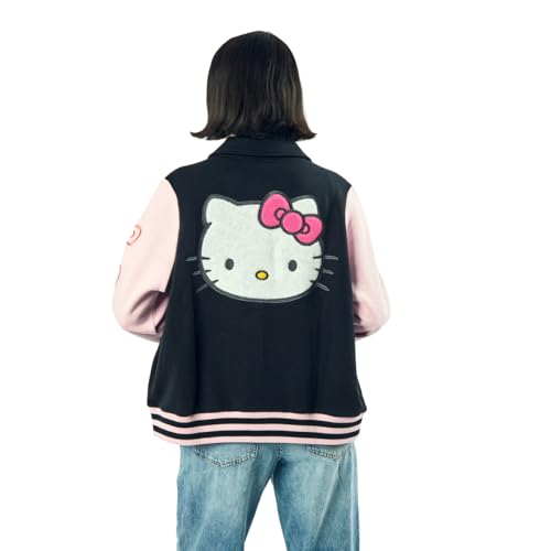 Bioworld Hello Kitty Rainbow Scene Women's Long Sleeve Varsity Jacket2