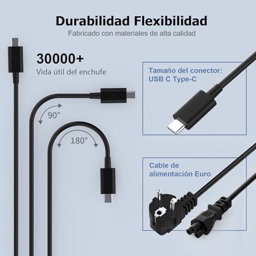 130W Cargador portátil USB C Adaptador Compatible con DELL XPS 15 9500 9510 9520 9530 9575 XPS 17 9700 9710 9720 9730 Precision 5560 5570 5530 5550 5750 5760 3560 0K00F5 K00F5 Type-C Alimentacion - imagen 3