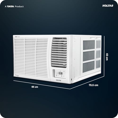 Image of Voltas 1.5 ton 5 Star Inverter Window AC (Copper, 2-in-1 Cooling Modes, Anti-Dust Filter, 2-Way Swing, Memory Restart, Sleep Mode (185INV ELITE, White)