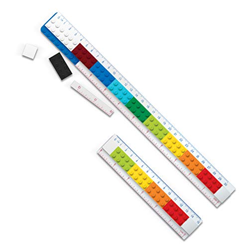IQ Lego Stationery - Buildable Ruler - 12" (30cm) Ruler with Building Bricks