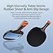 PONGBOT Five-Star Ping Pong Paddle, Professional Level Table Tennis Racket with Hard Case, Carbon Fiber, 7-Ply Blade, Premium Rubber, for Competitive Tournaments and Serious Players