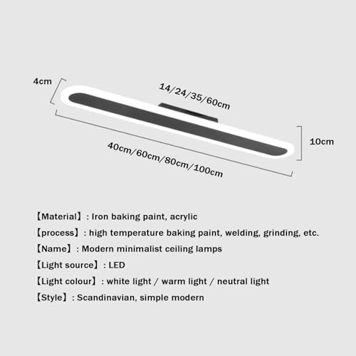 Luces de techo modernas para salón comedor lámpara rectangular con luz regulable de acrílico 6