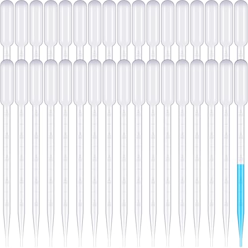 50 Stück Pipette 5ml, Kunststoff Pipetten Einweg Pipetten Dosierpipette, Transferpipetten Plastik Tropfer Pinpette Dünger Einmalpipetten für Experiment, ätherische Öle, Haustier, Pflanze