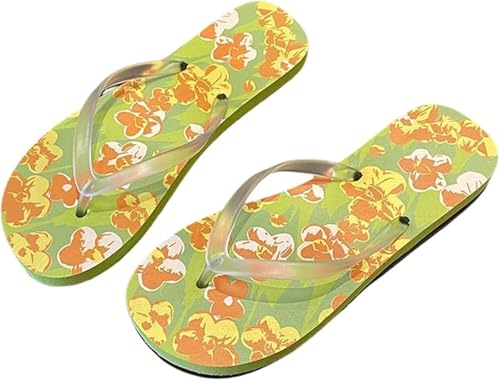 Bohemia Floral Printed Shower Flip Flops, Floral Womens Beach Flip Flops, Tropical Summer Inspired Casual Beach Sandal for Women