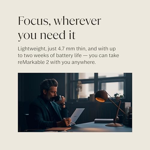 Image of reMarkable Essentials Bundle - Gray | reMarkable 2 Paper Tablet | Includes Black and White 10.3 inchWriting Tablet, Marker Plus Pen with Eraser, Book Folio Cover in Gray Weave