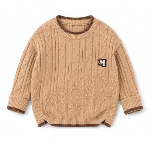 Image of Bold N Elegant Boys Winter Woolen Stylish Warm Cable Knit Raglan Sleeve Pullover Sweater for Kids